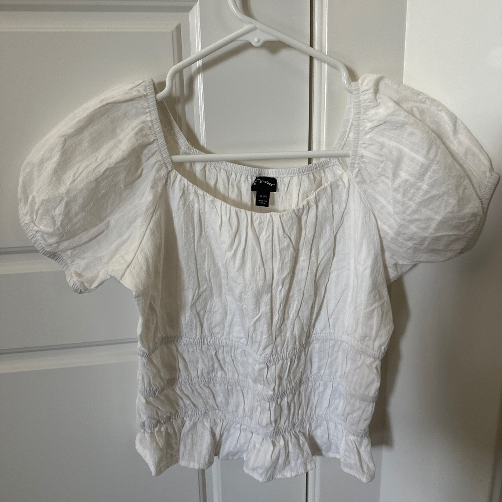 White Smocked Top